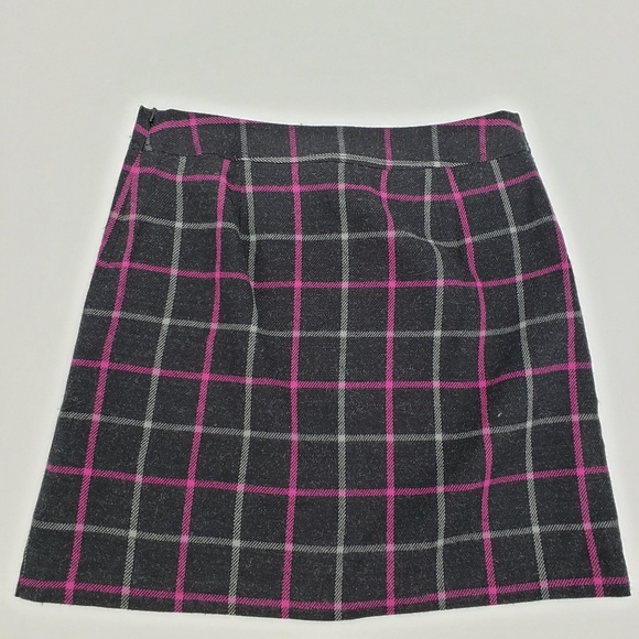 Loft Windowpane Plaid A Line Skirt Sz 4P - Picture 5 of 8